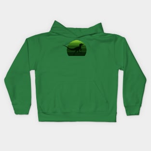 Raptor Retro 80's Design Green The Isle Kids Hoodie